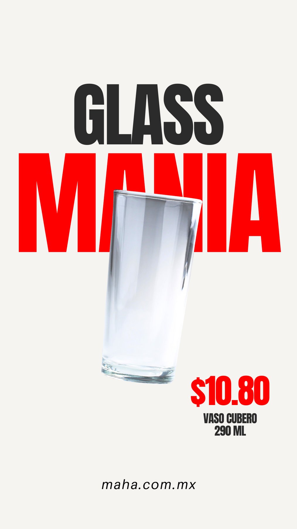 Vaso cubero de vidrio transparente Soave H.B. 290 ml