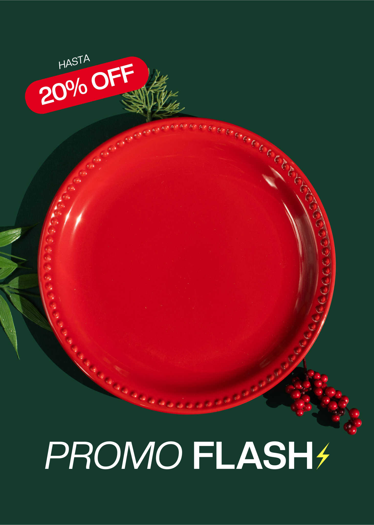 Platos de cerámica rojo Monet