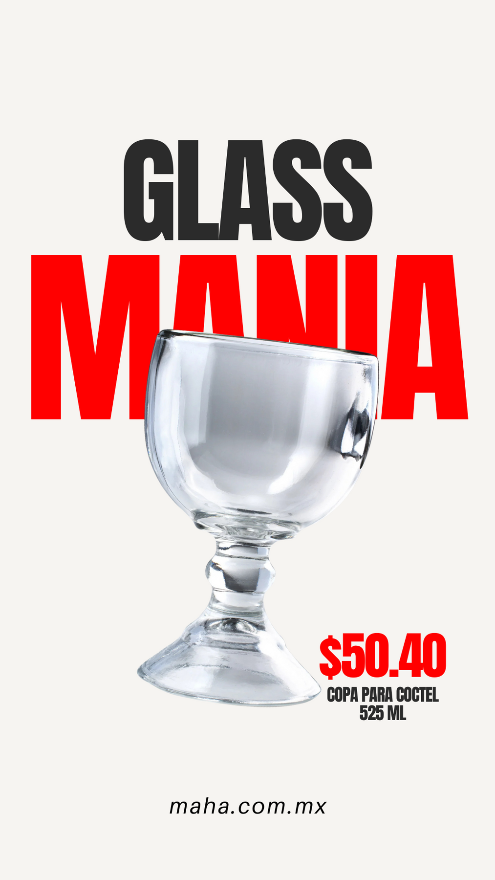 Copa para cóctel de vidrio transparente Imperia 525 ml