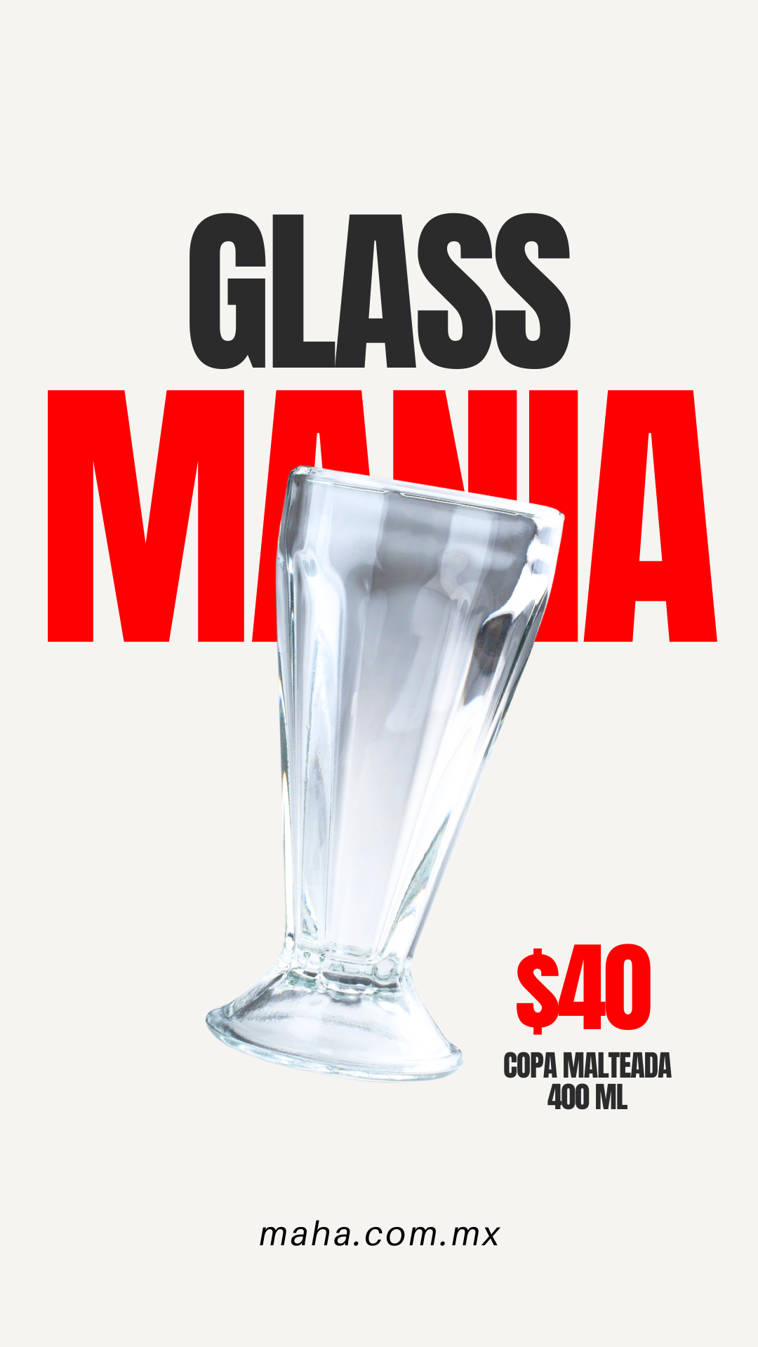 Copa para malteada y mariscos de vidrio transparente Delight 400 ml
