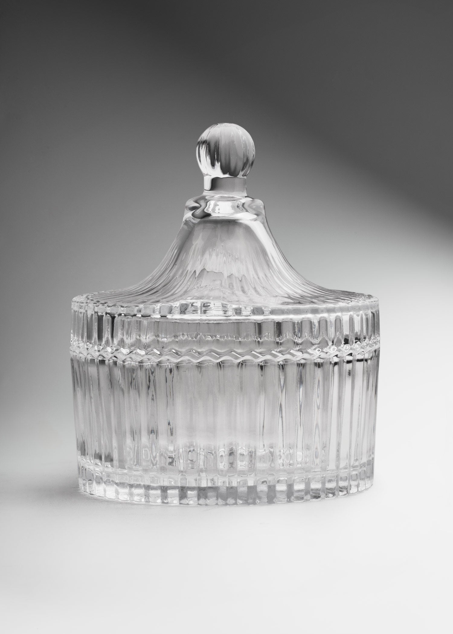 Bomboneras de vidrio con rayas transparente 195, 480 y 490 ml