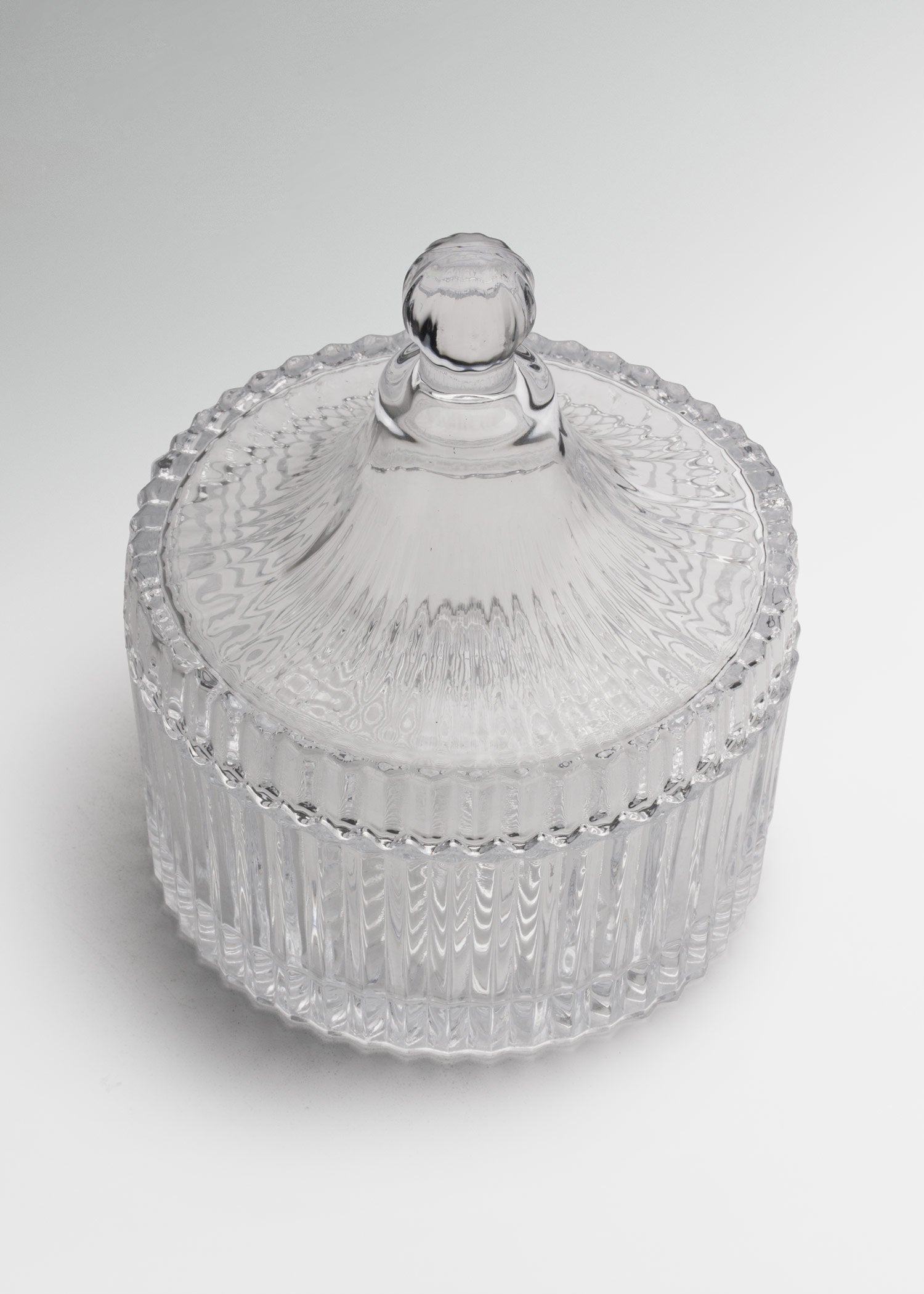 Bomboneras de vidrio con rayas transparente 195, 480 y 490 ml