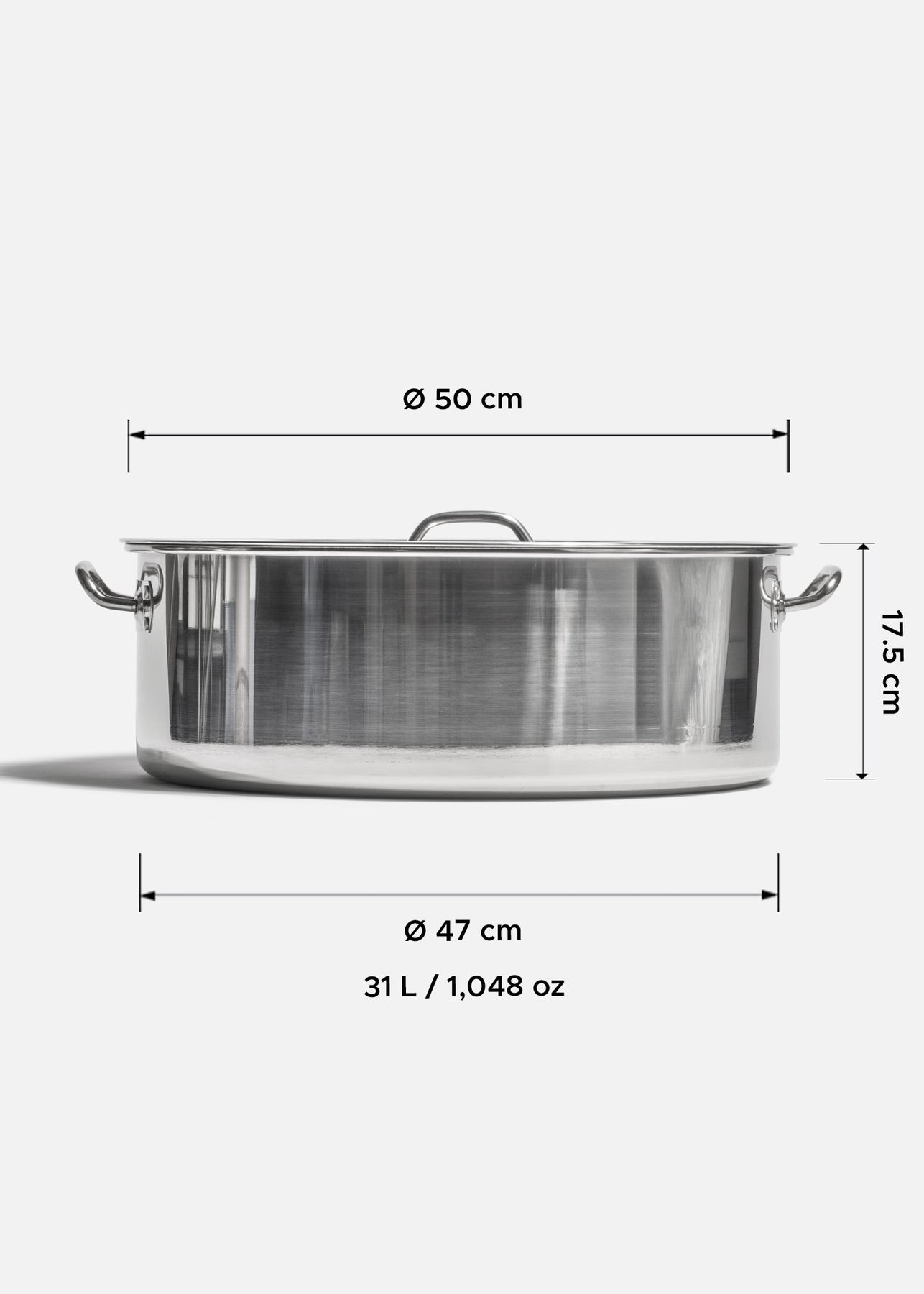 Budinera de acero inoxidable plata 201 con tapa 31 L