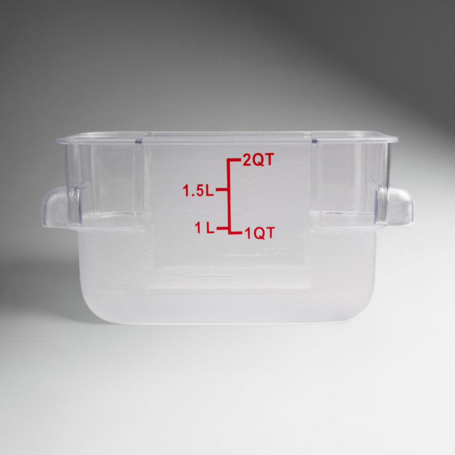 Cambro contenedor de cocina de policarbonato cuadrado transparente 2L