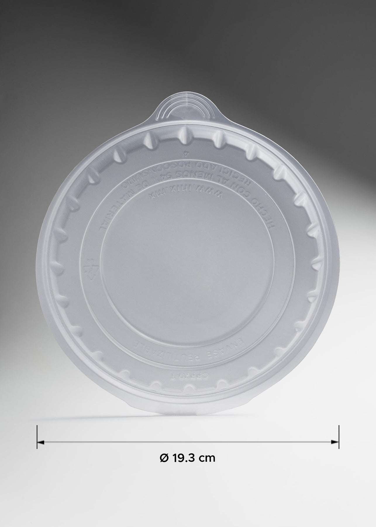 Contenedor hermético para alimentos desechable redondo de plástico 700 ml, diámetro 18.2 cm y alto 4.6 cm