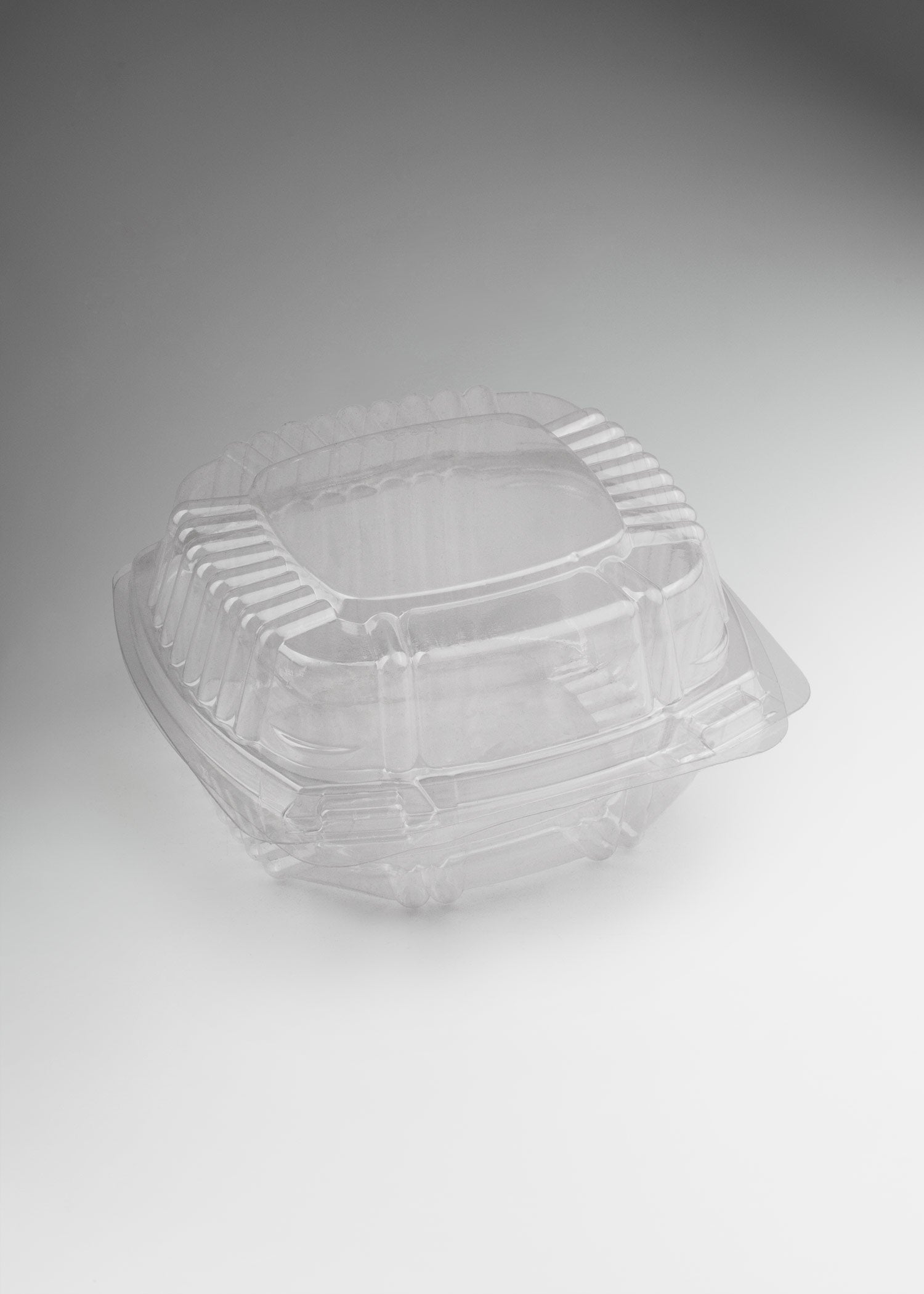 Contenedor tipo bisagra con tapa de pet transparente 11x10x7 cm