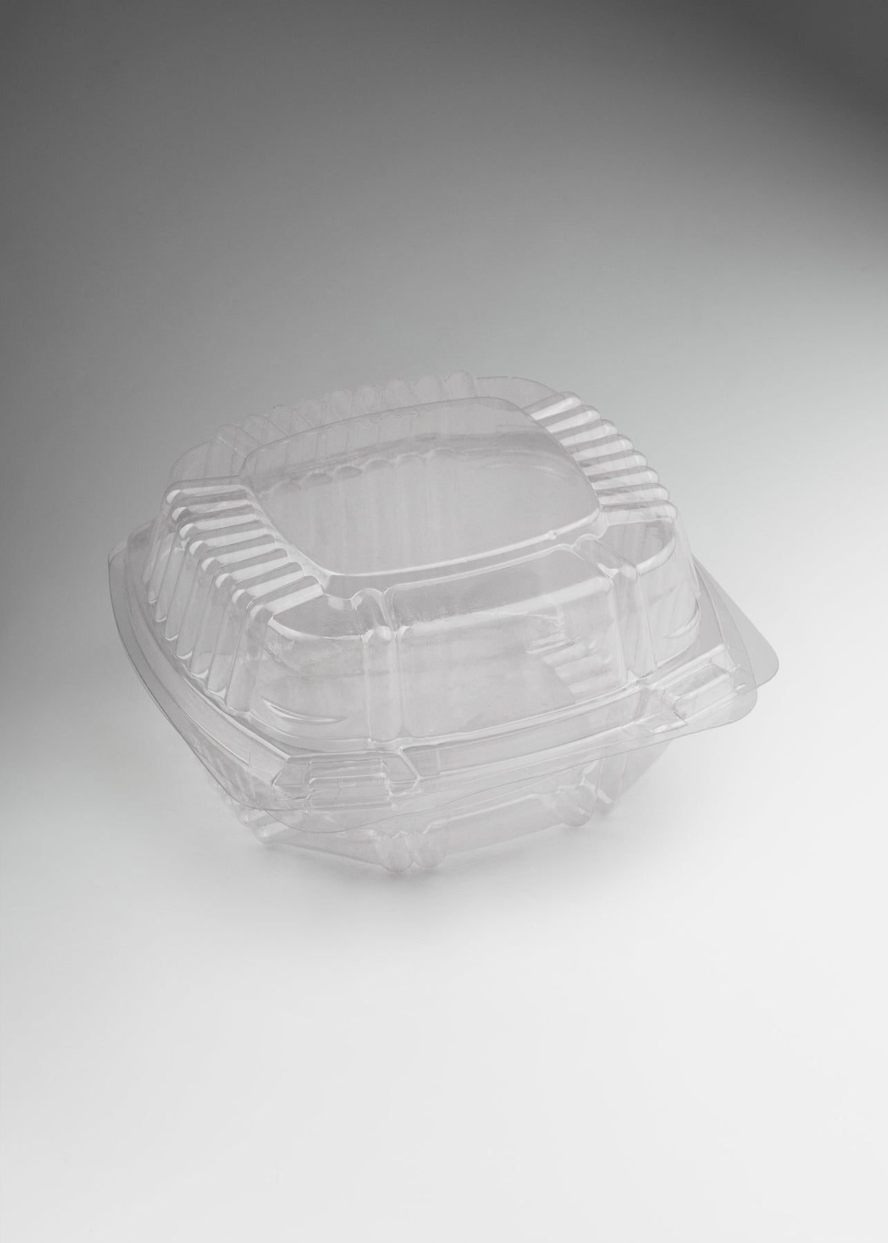 Contenedor tipo bisagra con tapa de pet transparente 11x10x7 cm