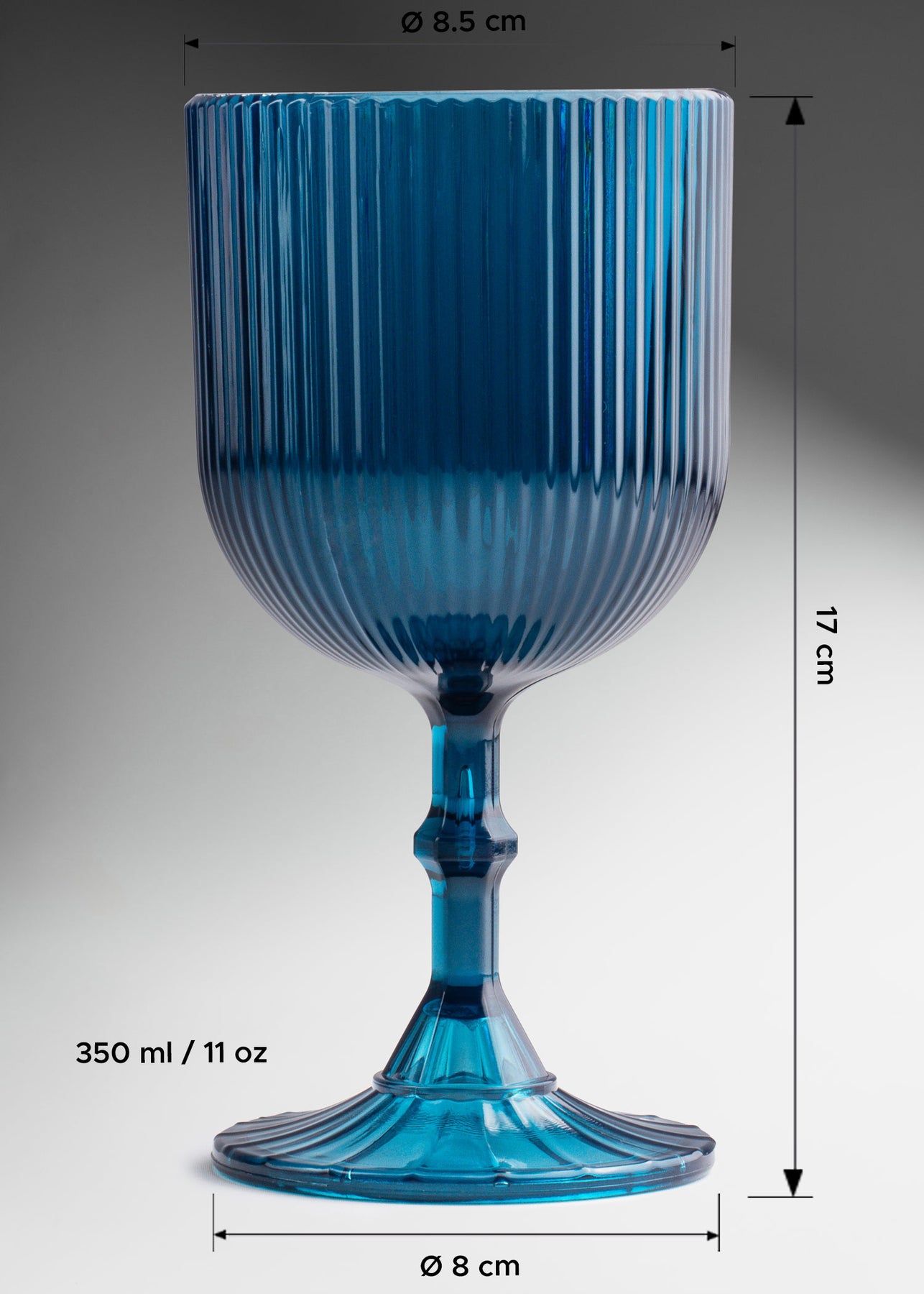 Copa para agua de plástico / policarbonato azul Valentina 350 ml
