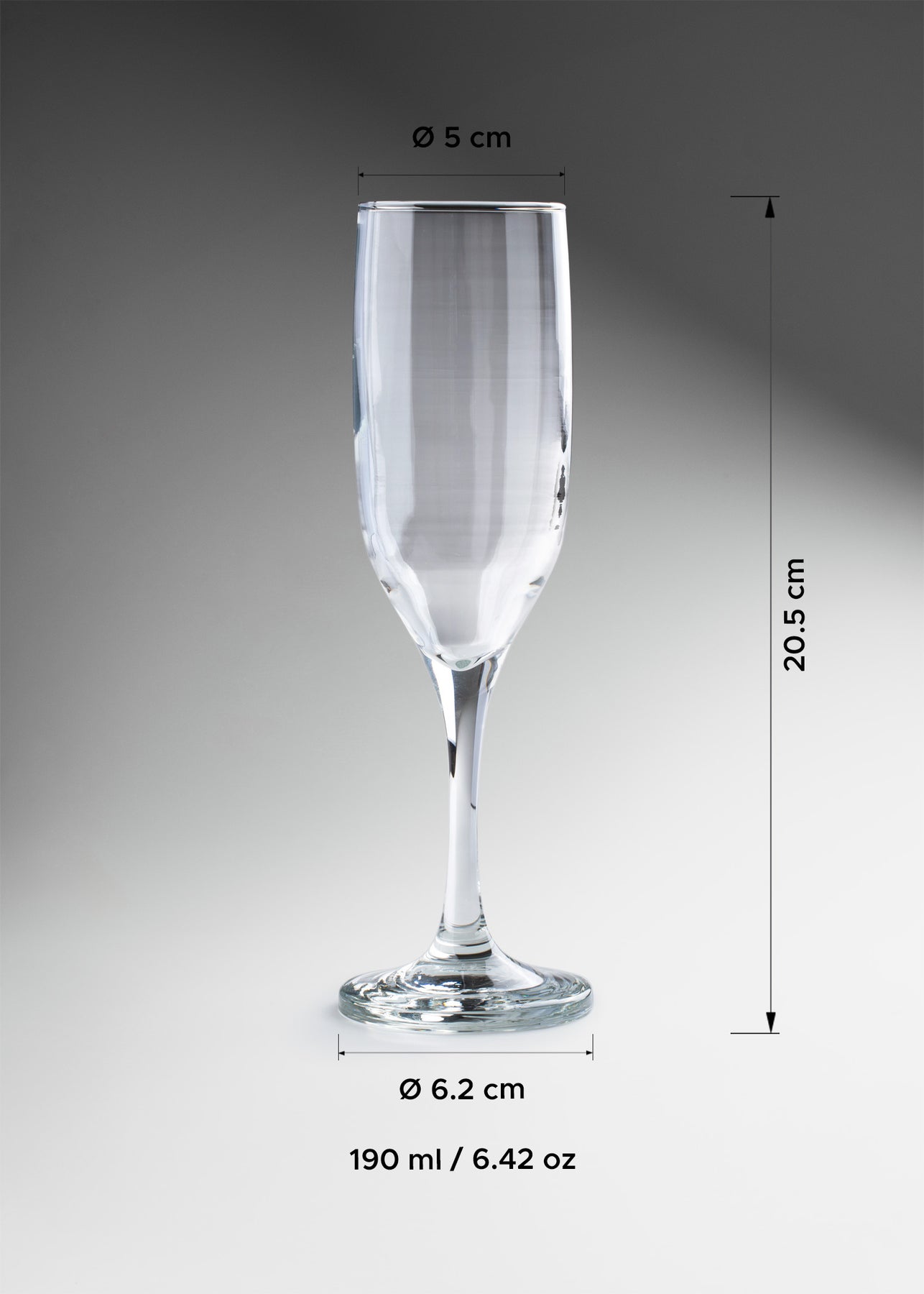 copa champana vidrio medidas maha