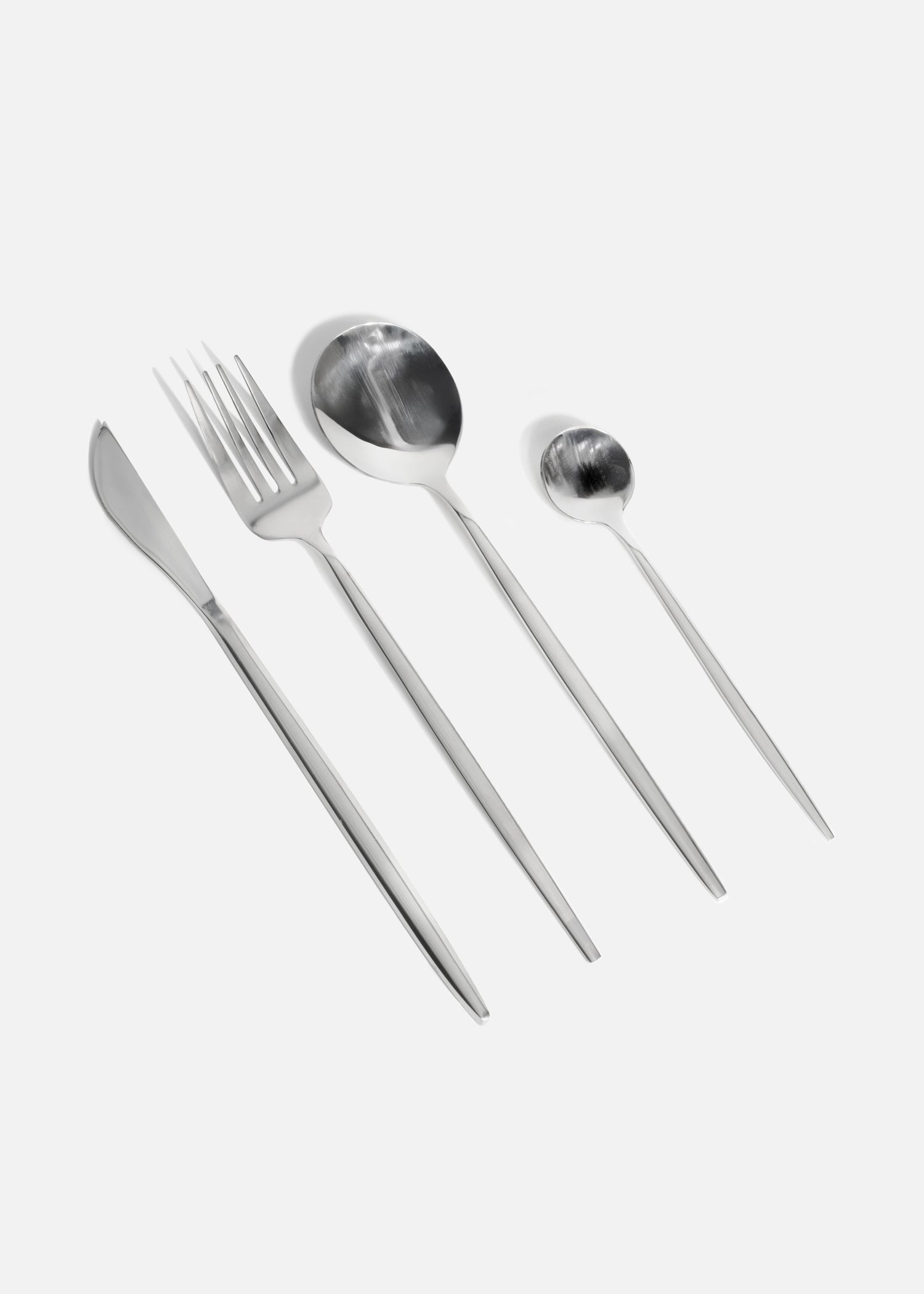 Cubiertos de mesa de acero inoxidable plata Santiorini