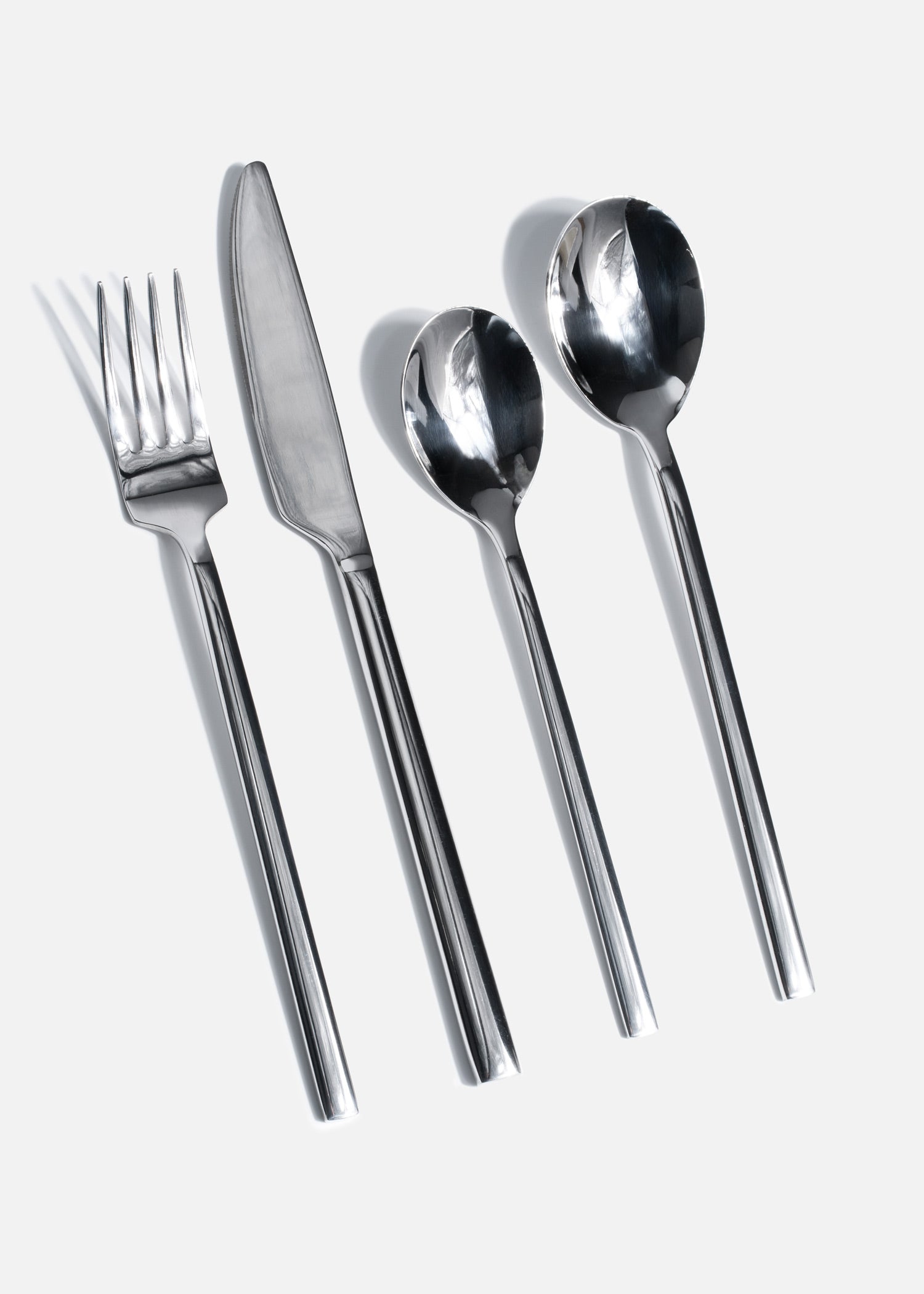 Cubiertos de acero inoxidable plata Capri