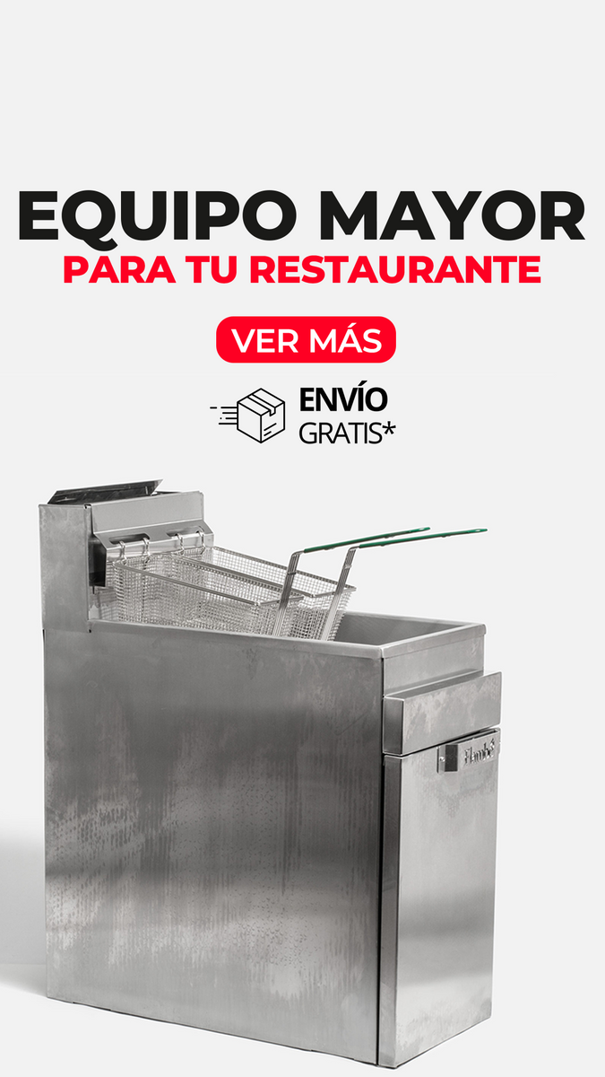 Equipo de cocina para restaurante. Freidoras, amasadoras, moledoras de carne y verdura, estufones.
Compra en MAHA