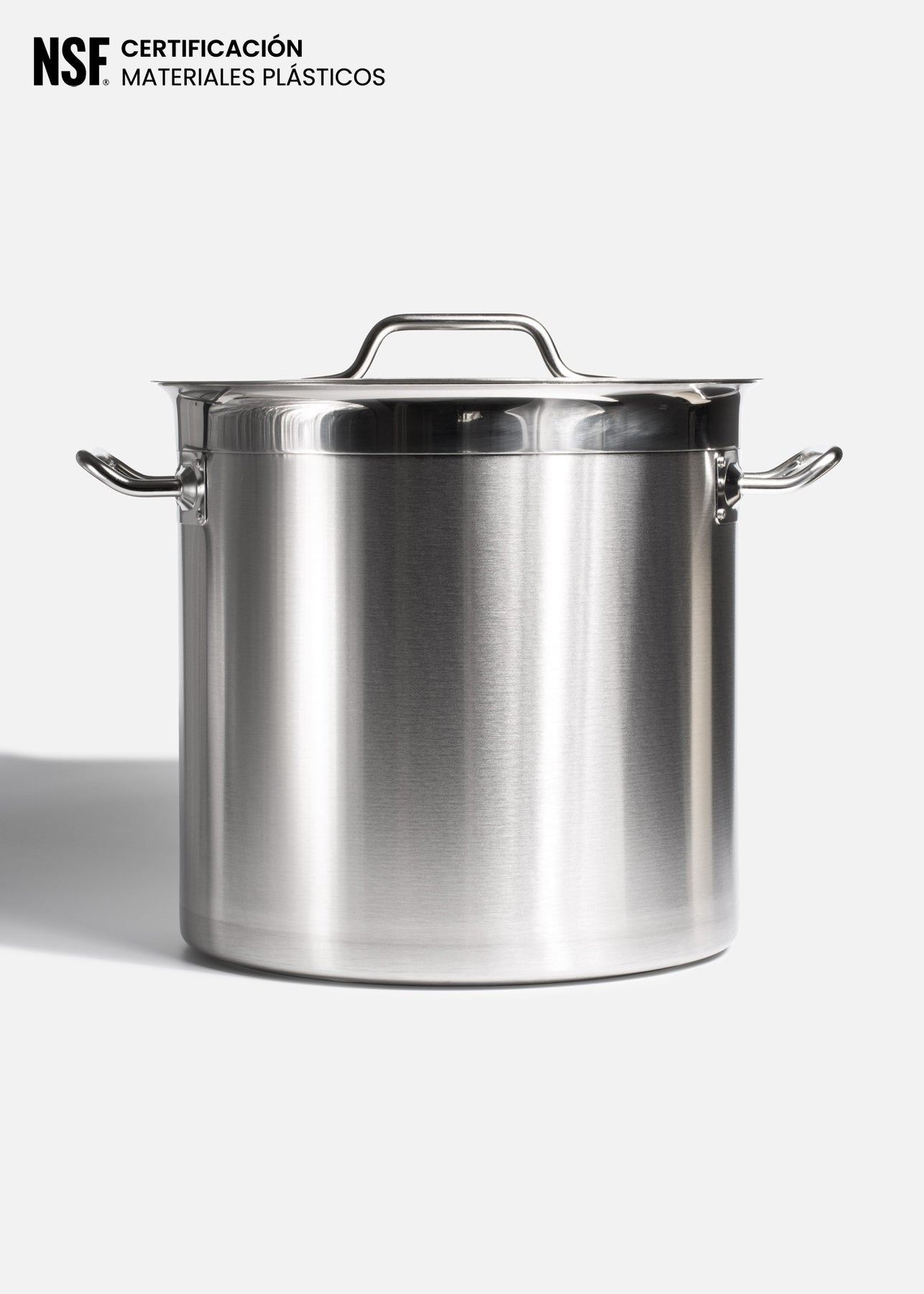 Olla con tapa de acero inoxidable quirúrgico plata Kübo. Premium 17 L