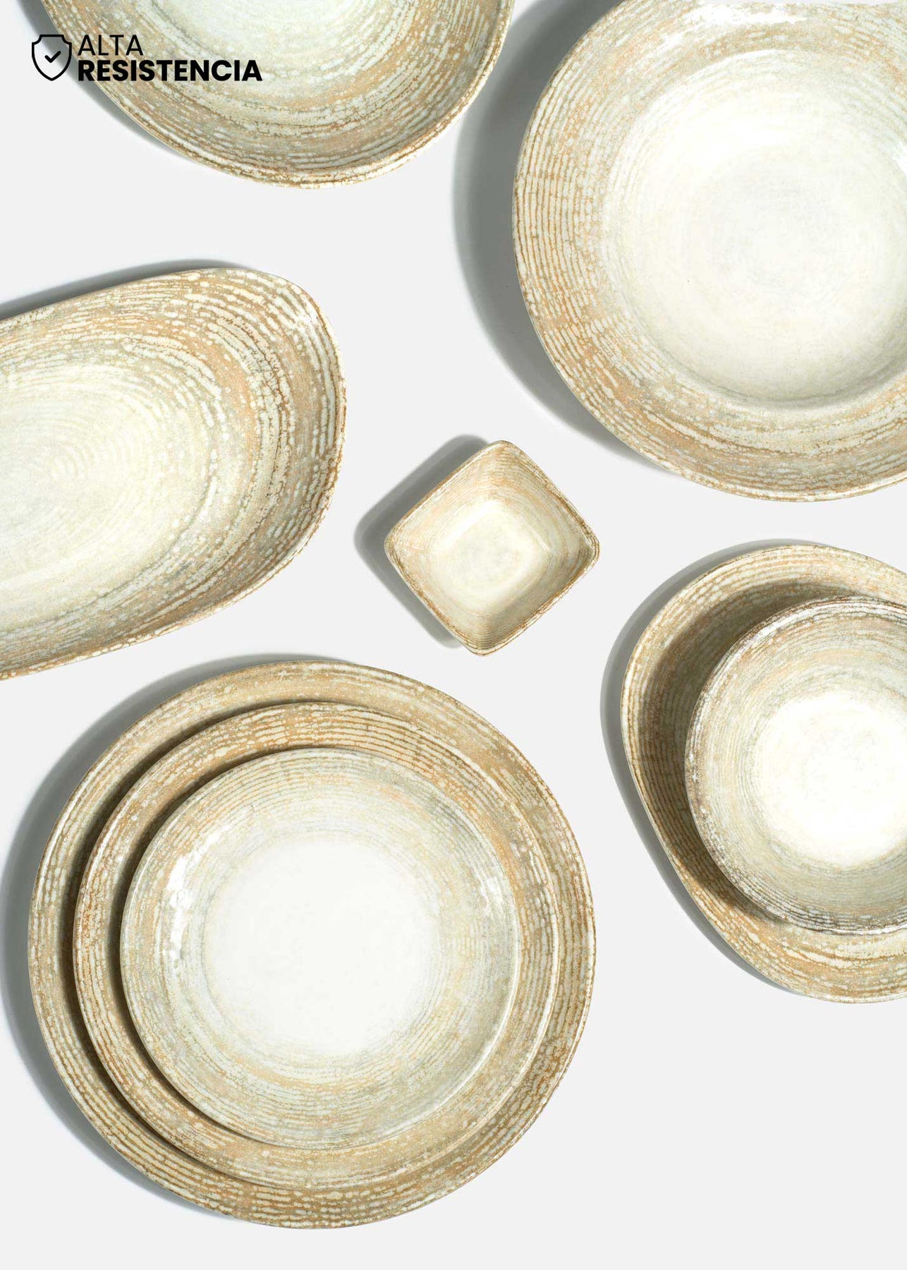 compra platos porcelana beige maha