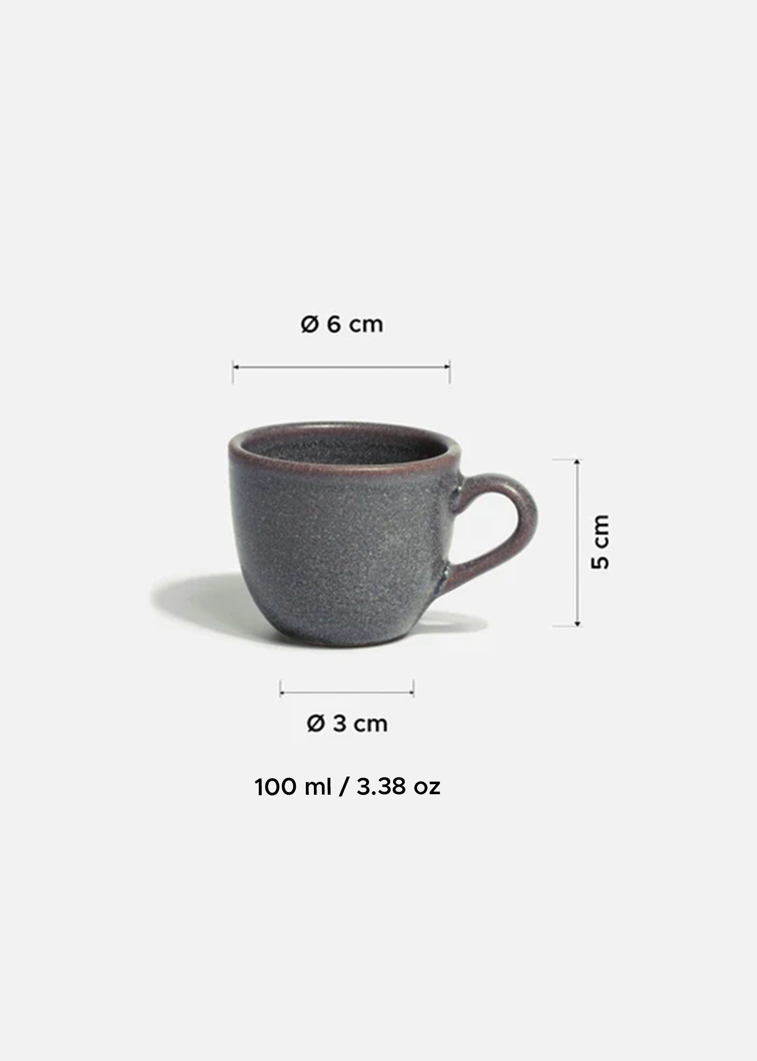 Tazas de porcelana gris para café Tartufo 320, 205 y 100 ml