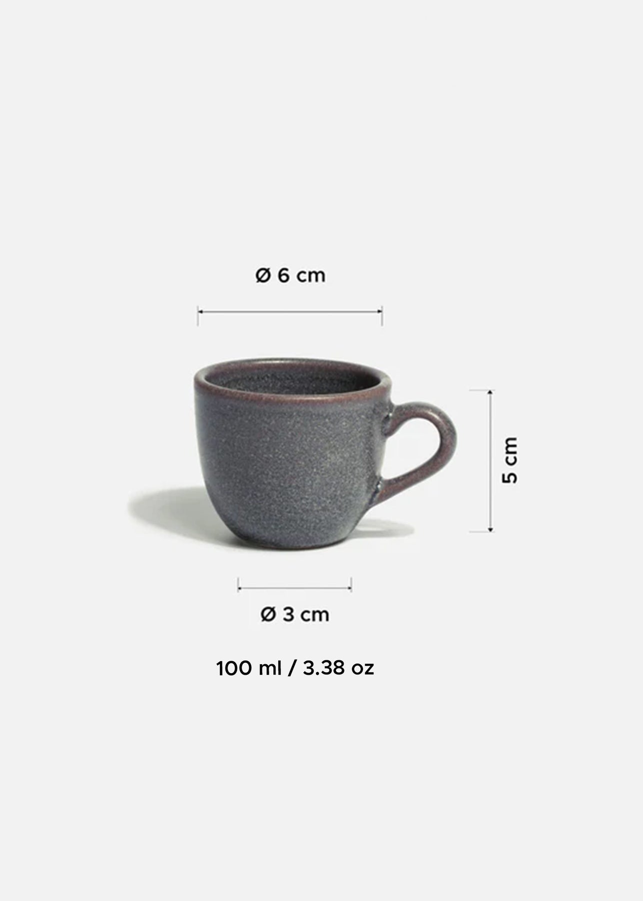 Tazas de porcelana gris para café Tartufo 320, 205 y 100 ml