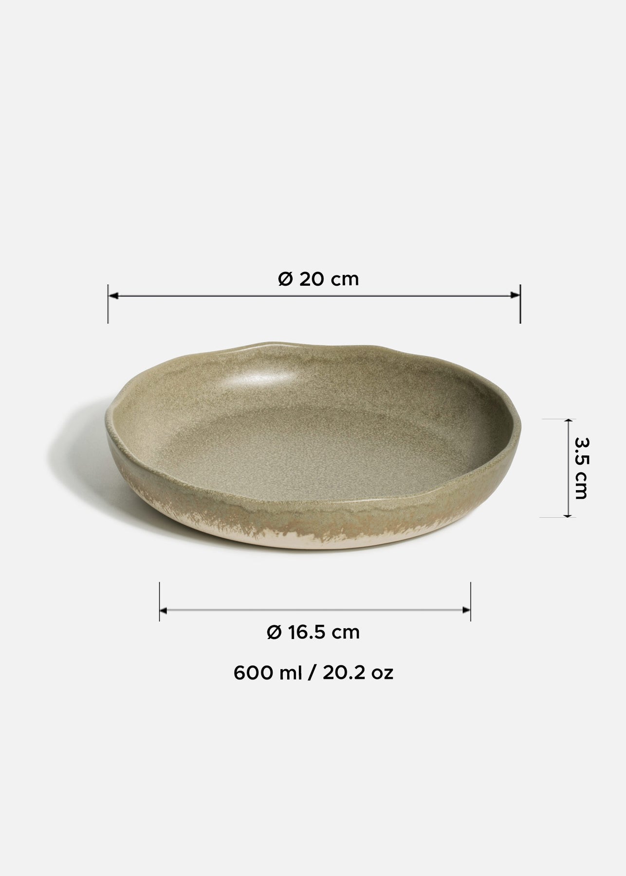 Platos hondos de porcelana verde Cresta Adelfa