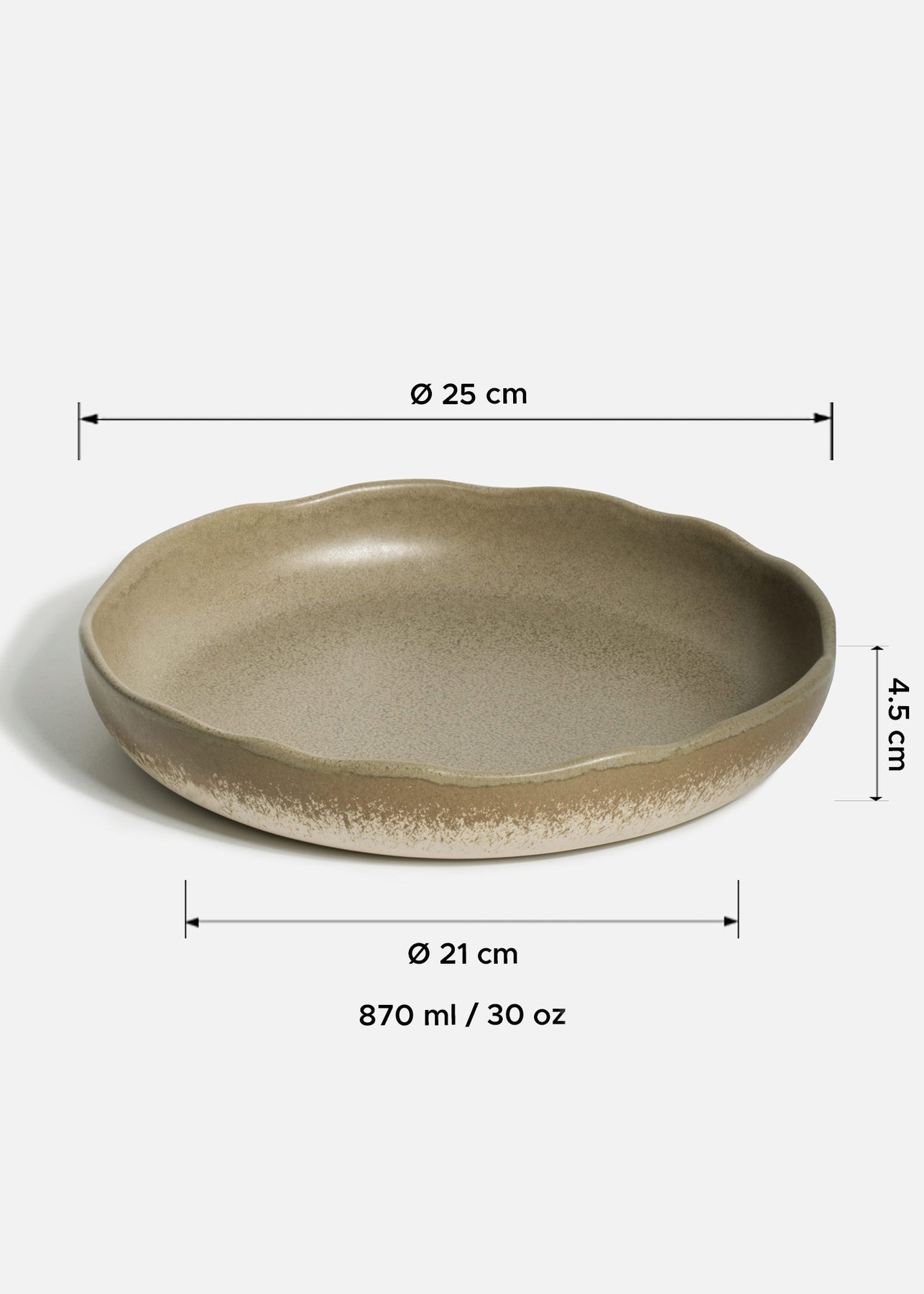 Platos hondos de porcelana verde Cresta Adelfa