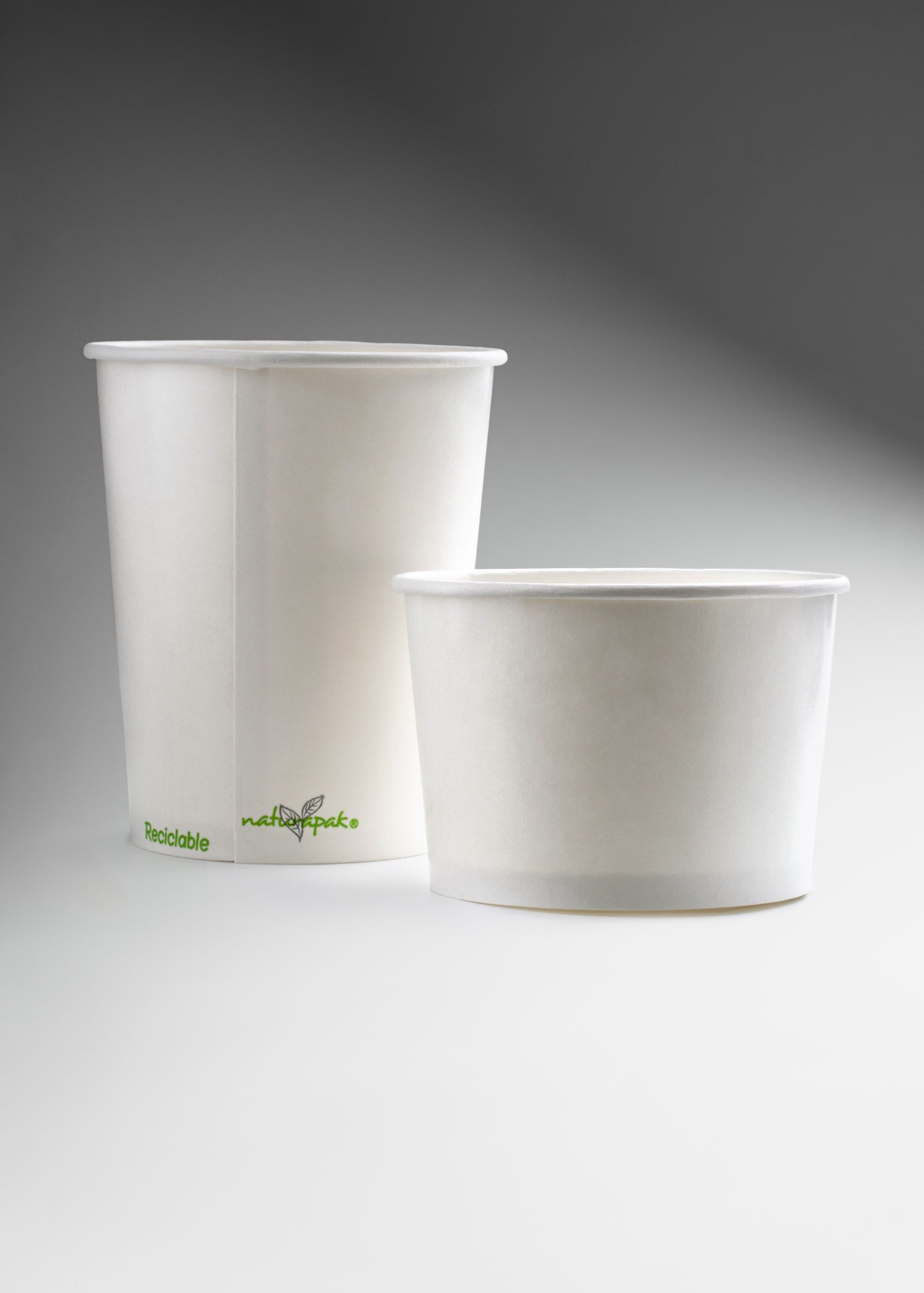 Contenedores para comida de papel blanco para alimentos fríos y calientes 32 y 16 oz. Premium