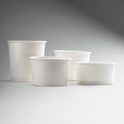 Contenedores para comida de papel blanco Carte Blanc 16, 10, 8 y 6 oz. Premium