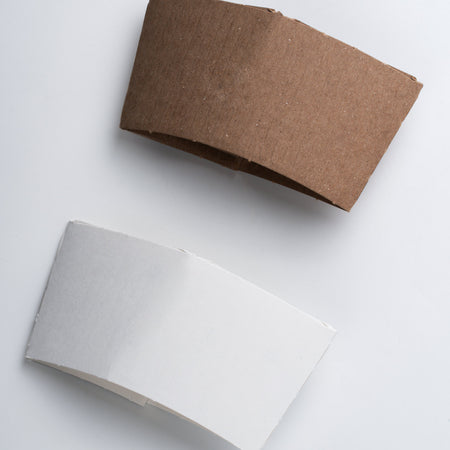 Manga para vaso de papel kraft blanco y café Carte Blanc