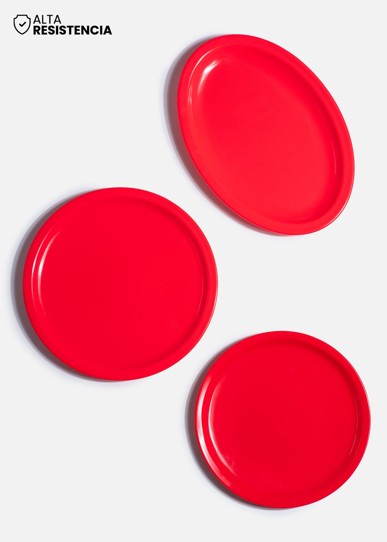 plato melamina rojo alta resistencia maha