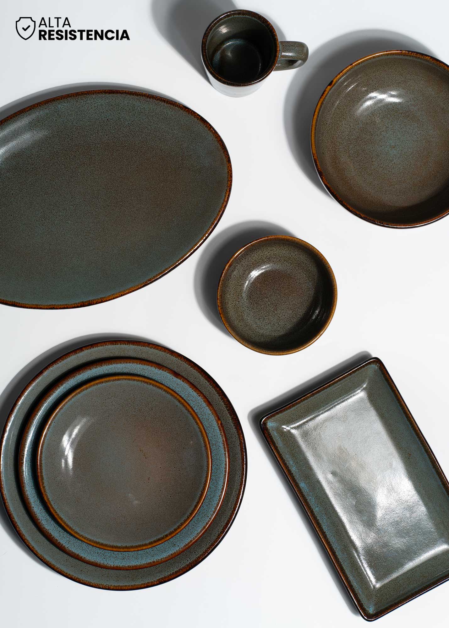 compra platos porcelana gris maha