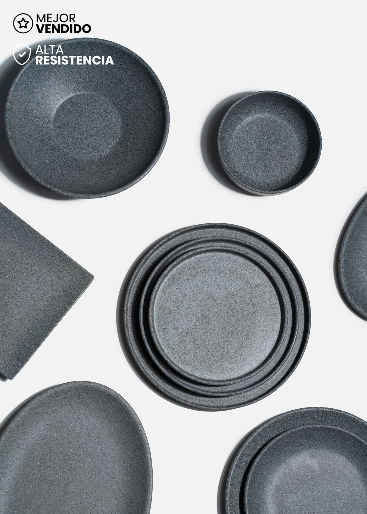platos gris melamina maha