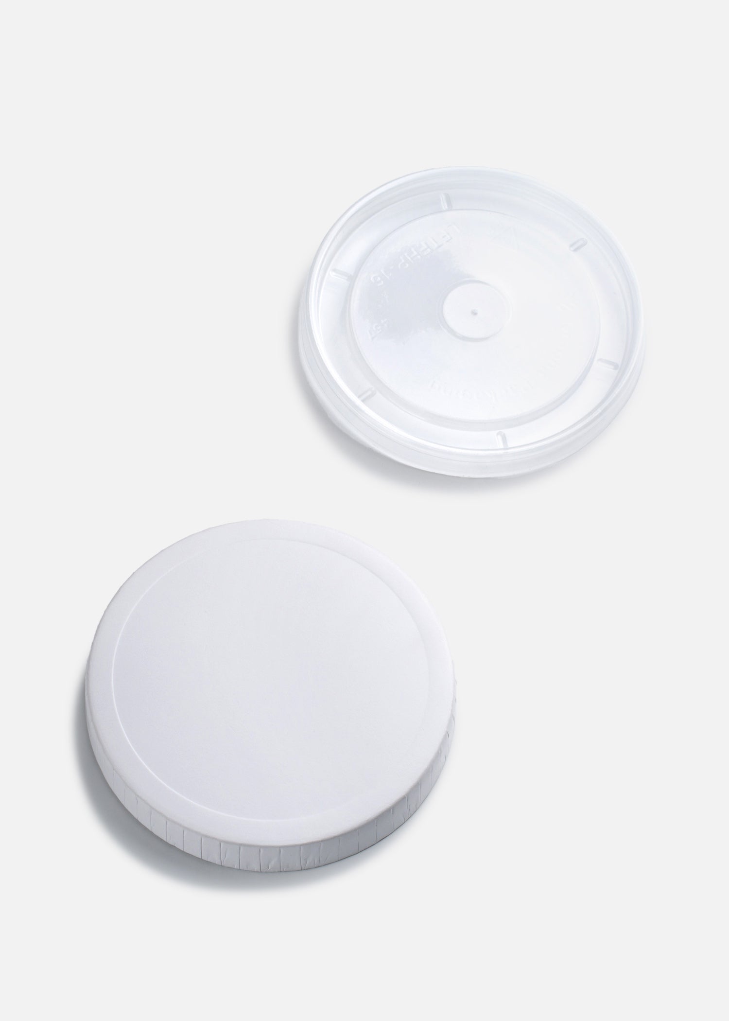 Tapas de papel y plástico para contenedores de 16, 10,8 y 6 oz. Premium