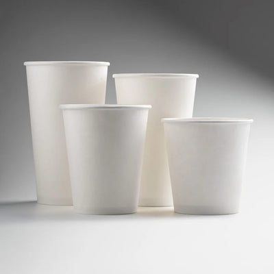 Vasos de papel blanco personalizables para café Carte Blanc 20, 16, 12 y 10 oz. Premium