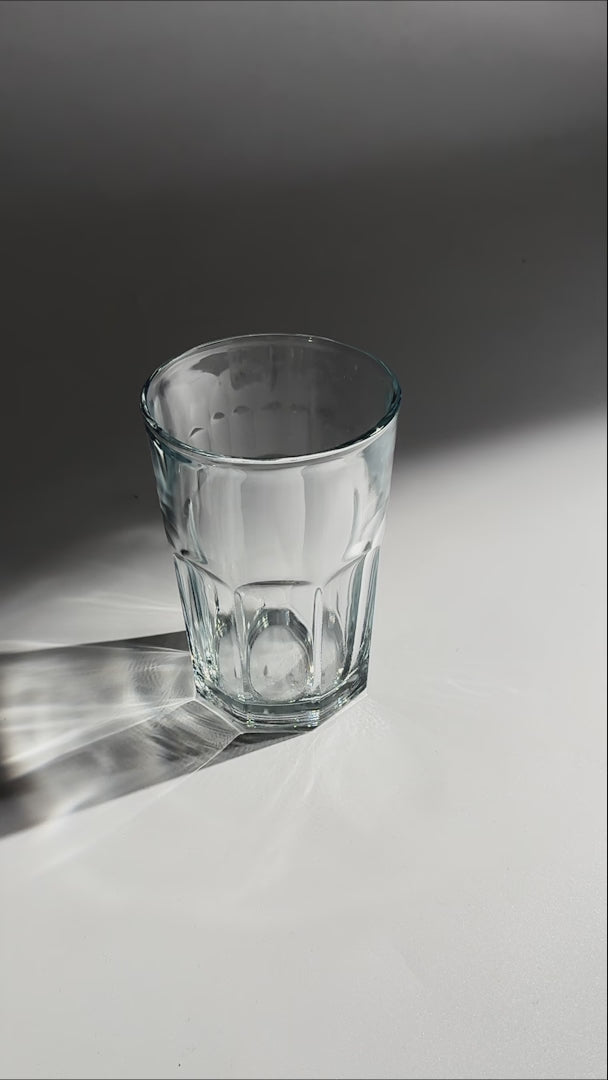 video detalles vaso de vidrio maha