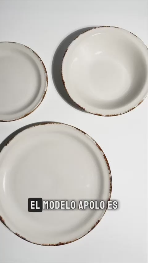 compra platos de ceramica blana MAHA