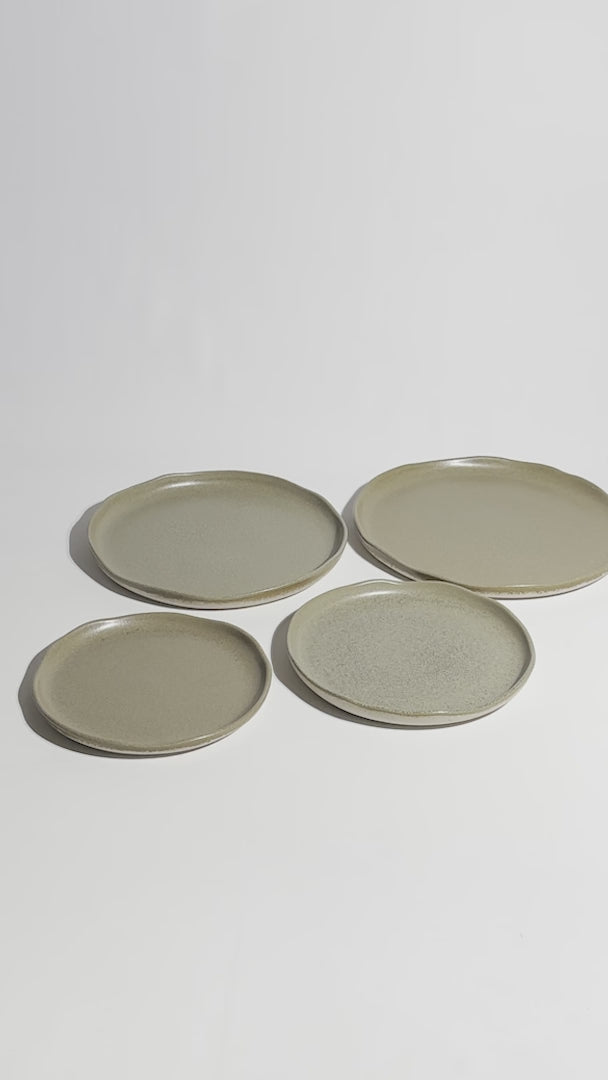 Platos trinche de porcelana verde Cresta Adelfa