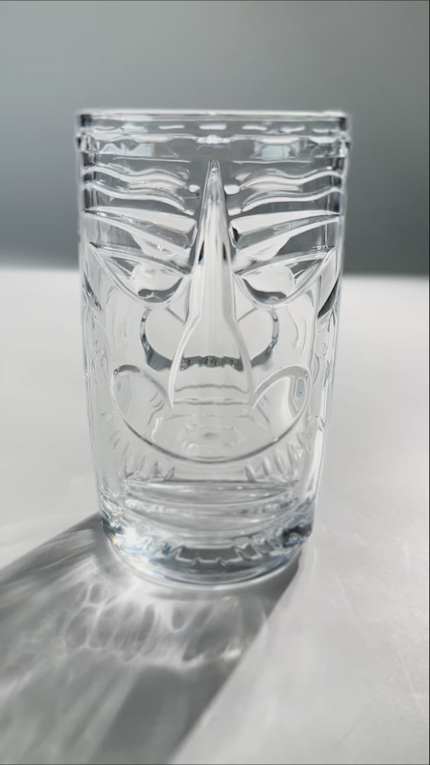 video detalles vaso tiki transparente maha