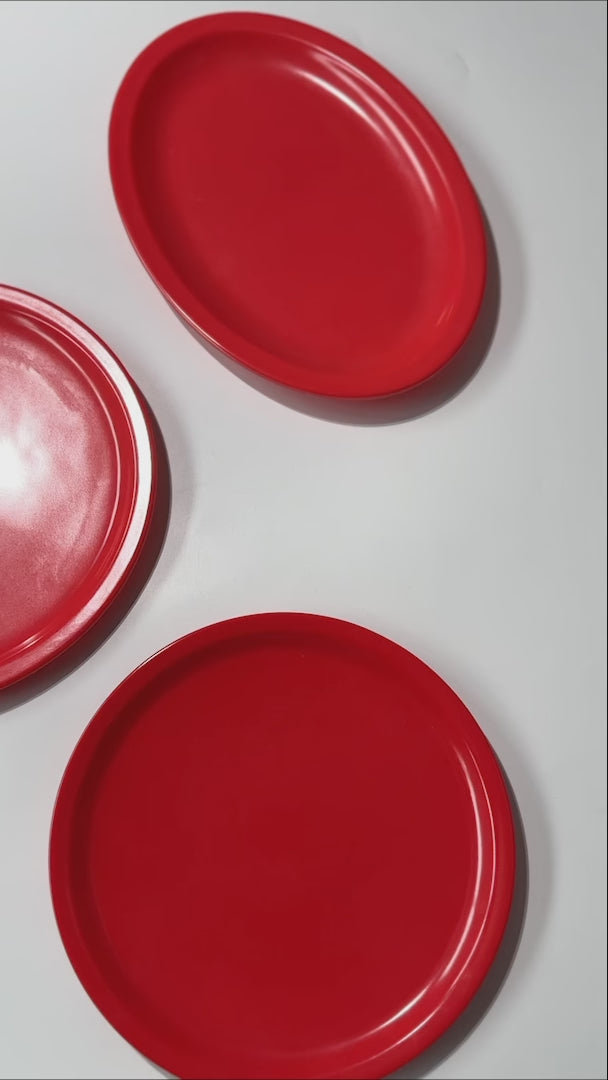 video detalles platos rojos melamina maha