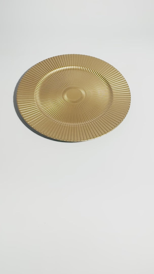 video detalles plato base dorado maha