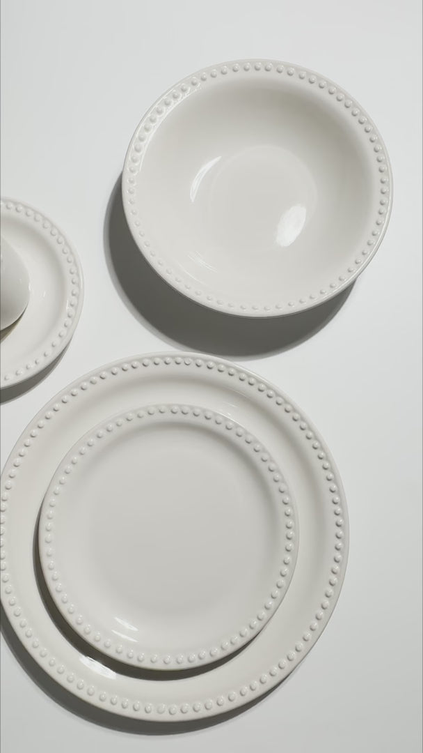 Platos de cerámica blanco Monet