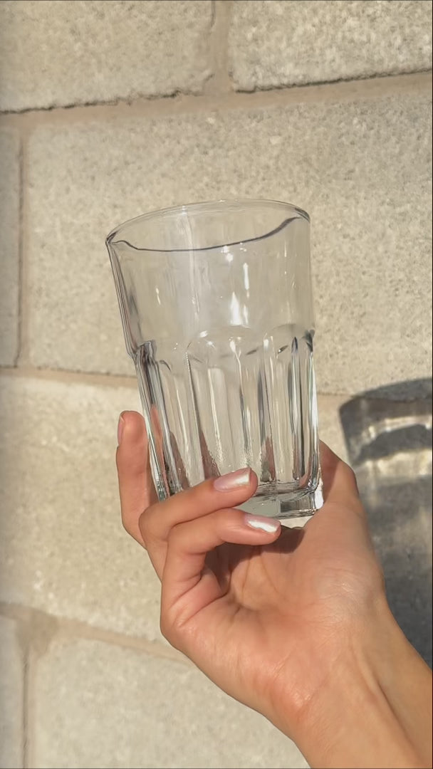 video detalles vaso de vidrio maha