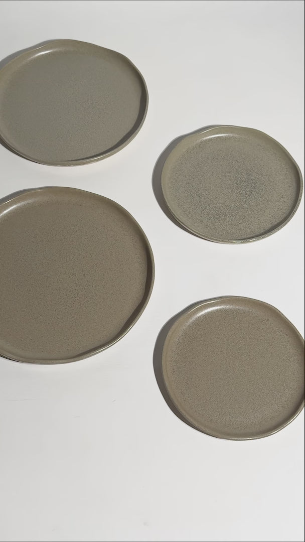 Platos trinche de porcelana verde Cresta Adelfa