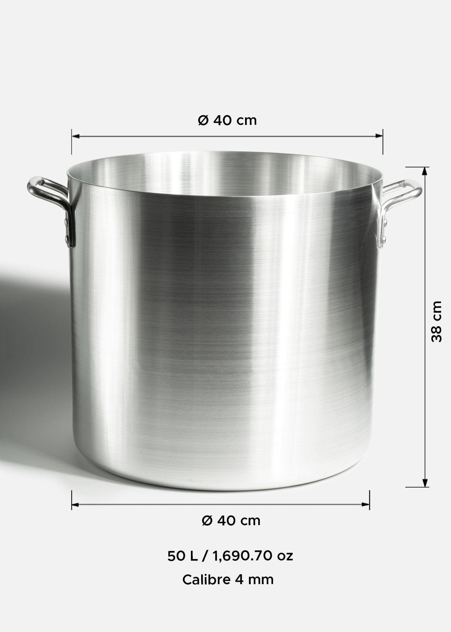 tamaño olla de aluminio maha