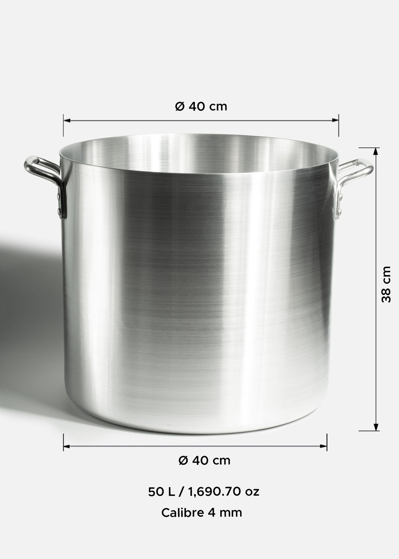 tamaño olla de aluminio maha