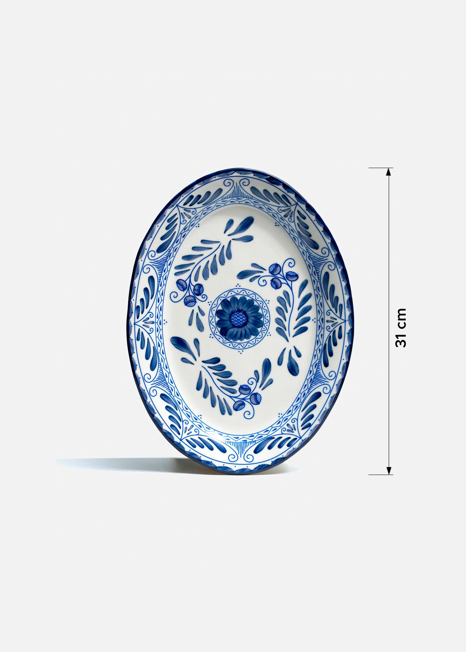 tamaño plato porcelana azul maha
