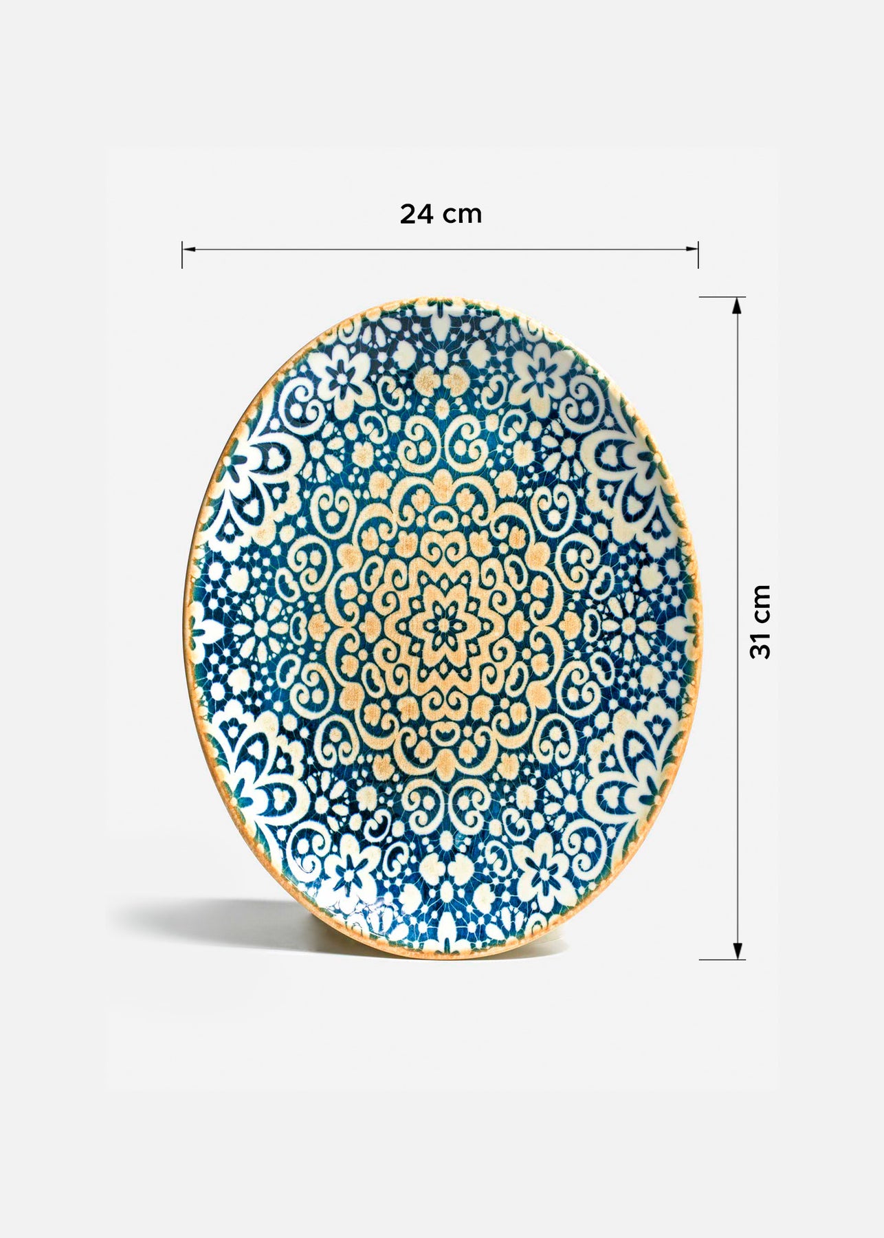 tamaño platos porcelana azul maha