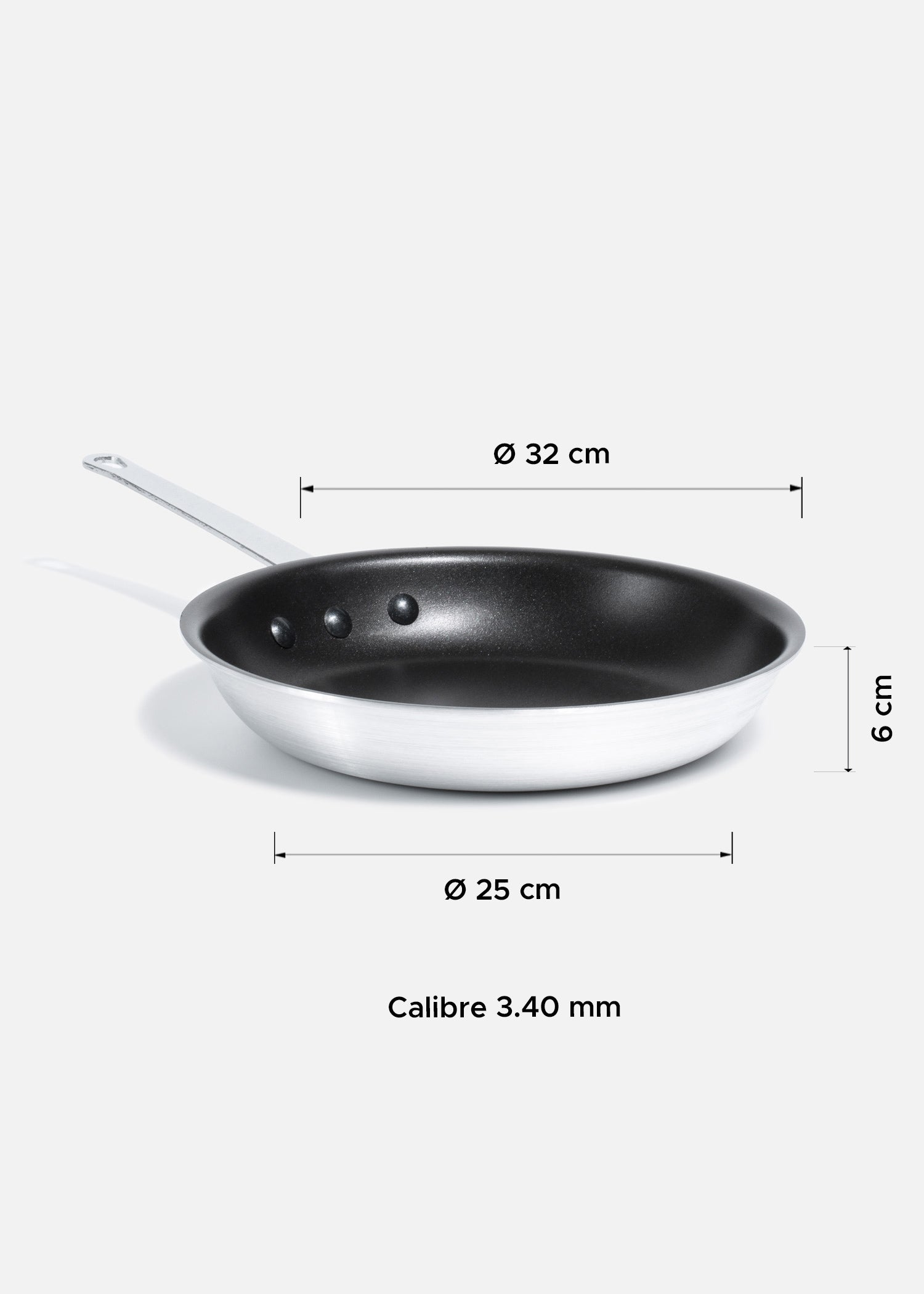 tamaño sarten aluminio maha