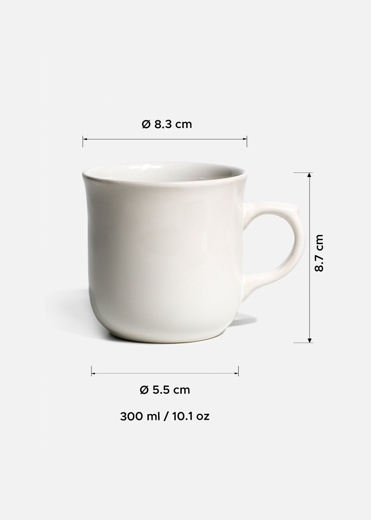 tamaño taza blanca maha