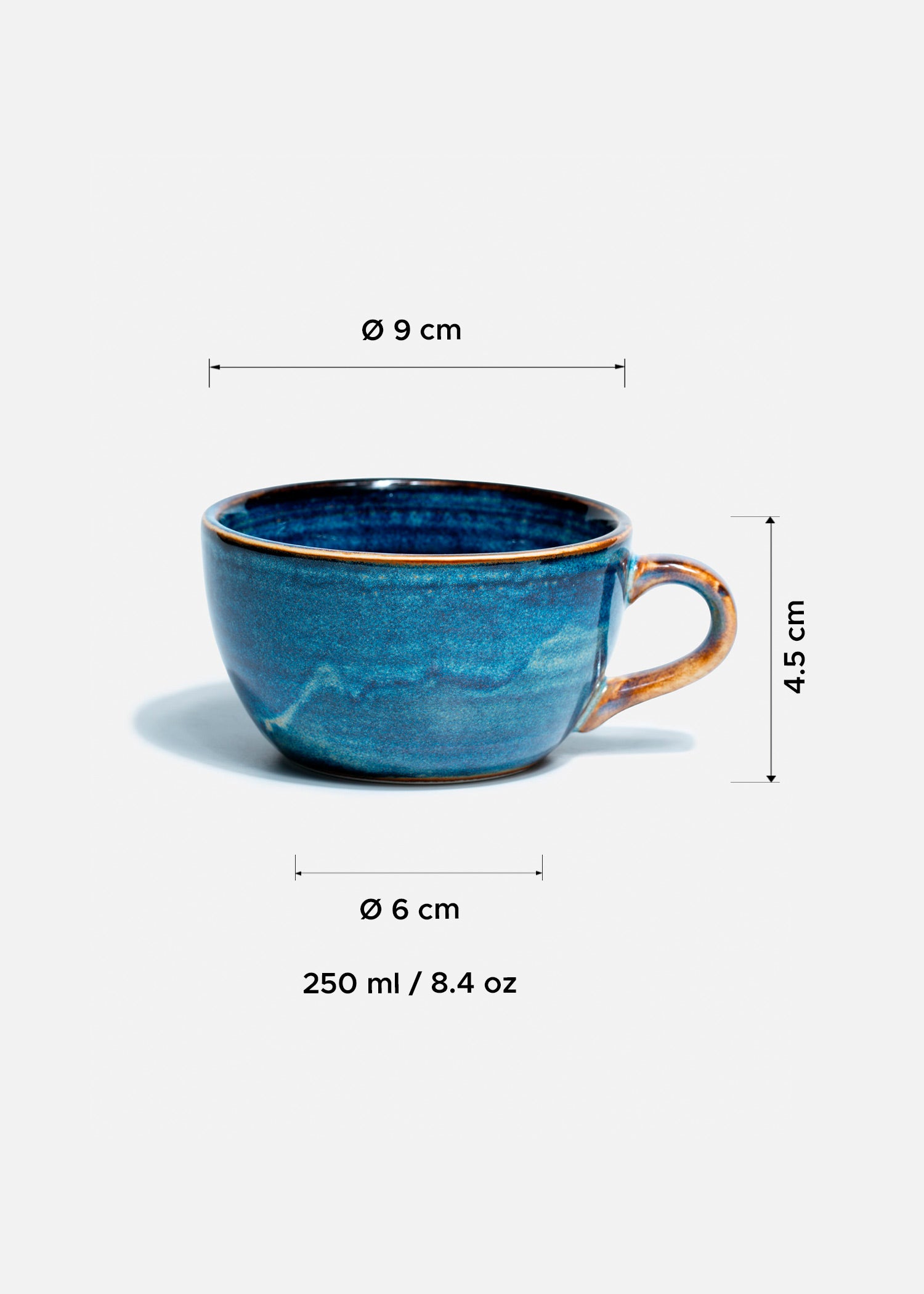 tamaño taza porcelana azul maha