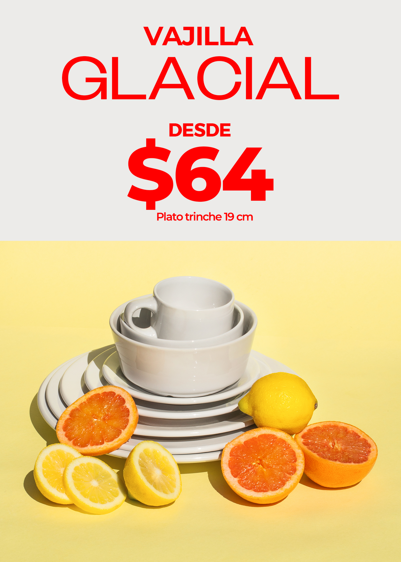 Platos de porcelana blanco Glacial