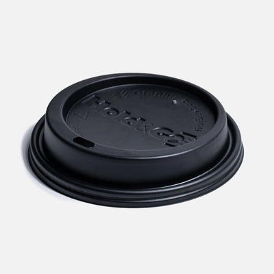 Tapa domo de plástico negro para bebidas calientes Hold & Go 20, 16 y 12 oz. Premium