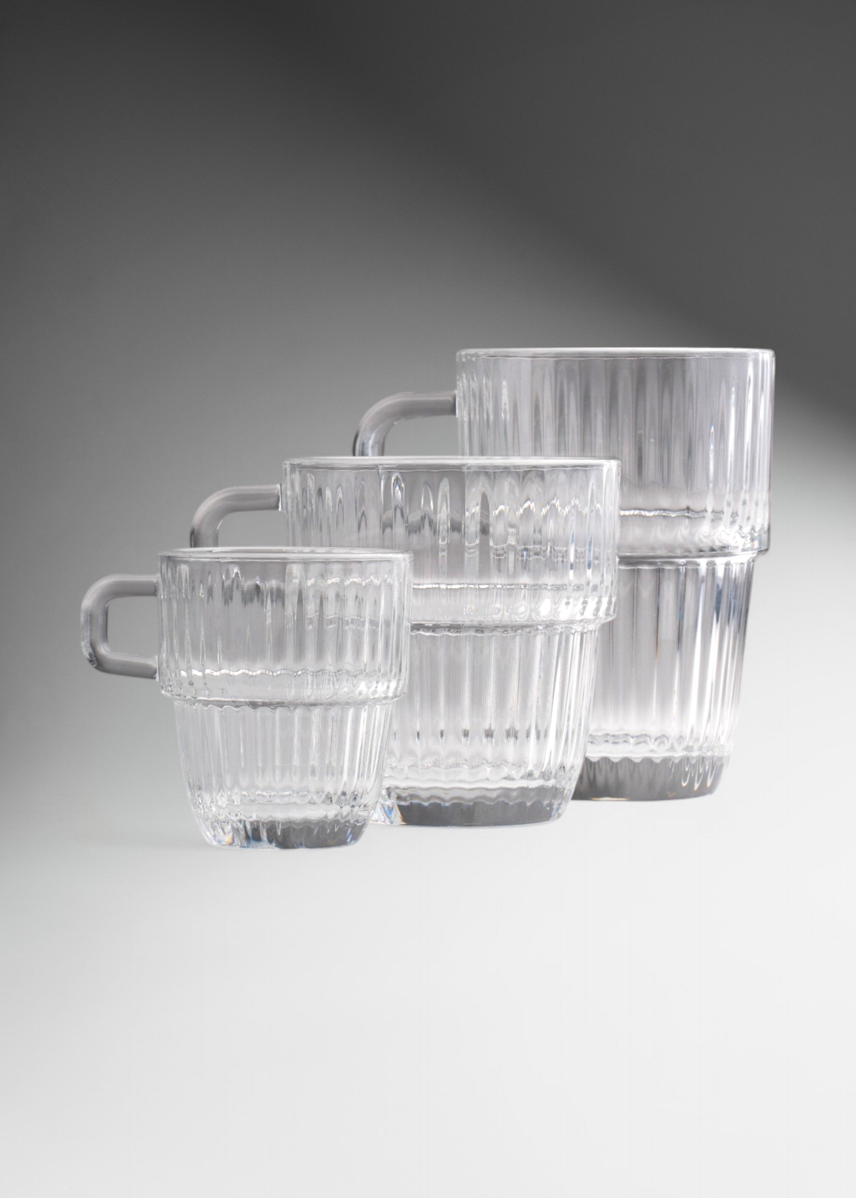 Tazas de vidrio templado apilable transparente Barshine