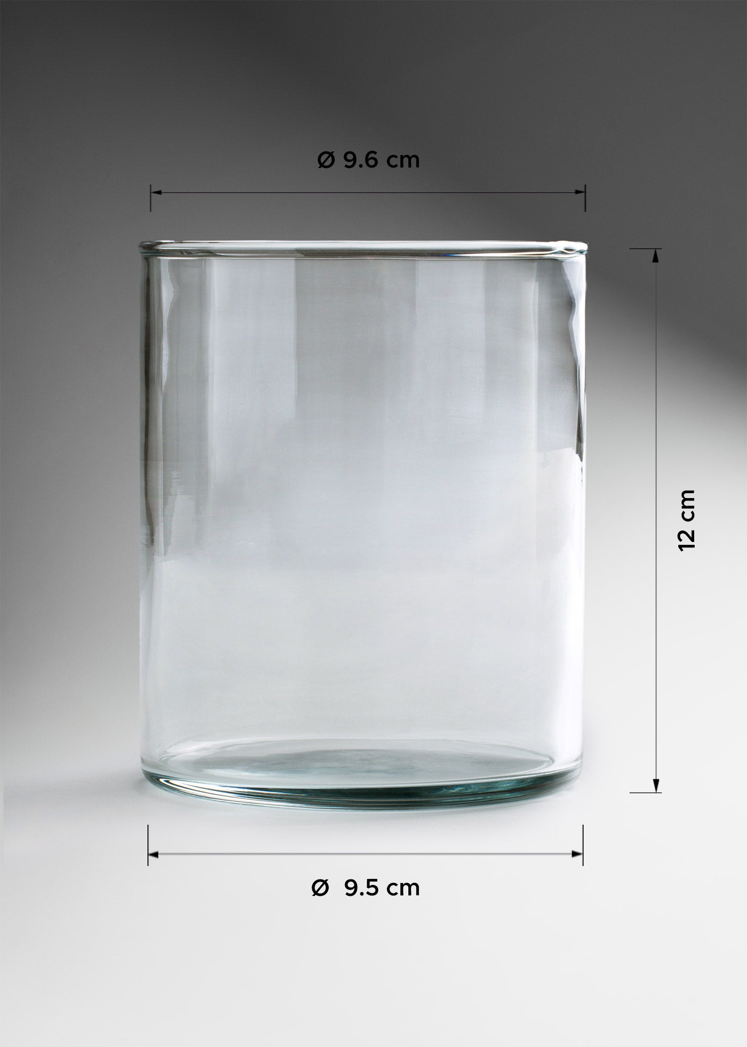 medidas vaso vela vidrio transparente